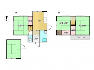 阪南市箱作、中古一戸建ての間取り画像です