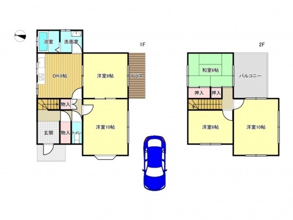 泉南市新家、中古一戸建ての間取り画像です