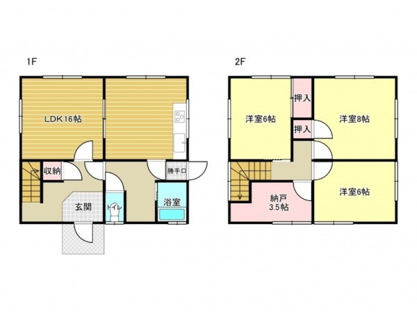 泉南市新家、中古一戸建ての間取り画像です