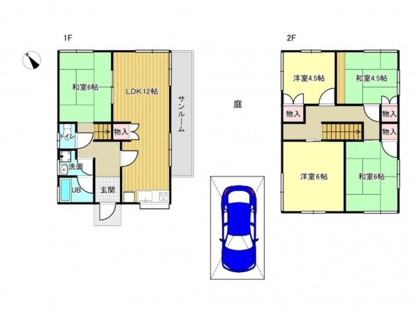 泉南市新家、中古一戸建ての間取り画像です