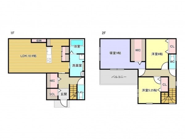 泉南市岡田、新築一戸建ての間取り画像です