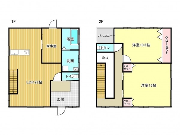 泉南市樽井、中古一戸建ての間取り画像です