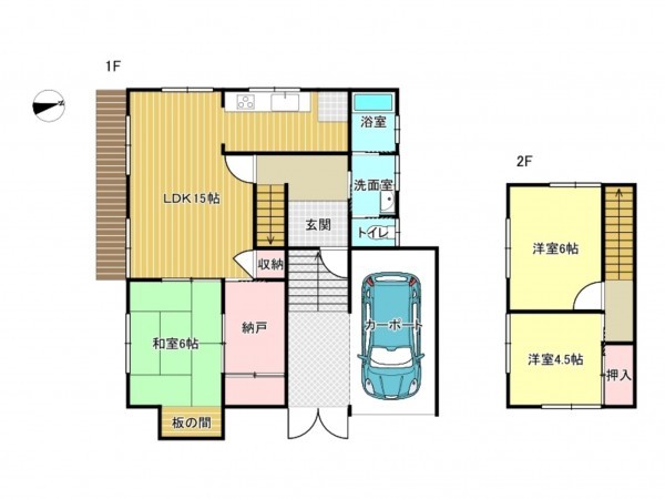 泉南市新家、中古一戸建ての間取り画像です