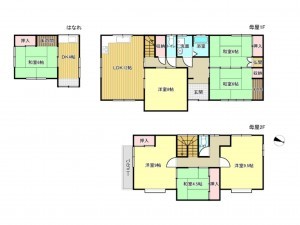 泉南市新家、中古一戸建ての間取り画像です