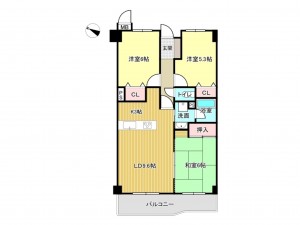 泉南市新家、マンションの間取り画像です