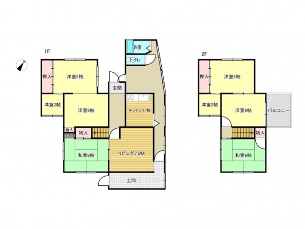 泉南郡岬町淡輪、中古一戸建ての間取り画像です