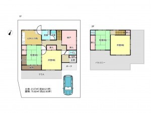 泉南郡岬町淡輪、中古一戸建ての間取り画像です