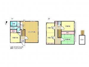 泉南郡岬町淡輪、中古一戸建ての間取り画像です