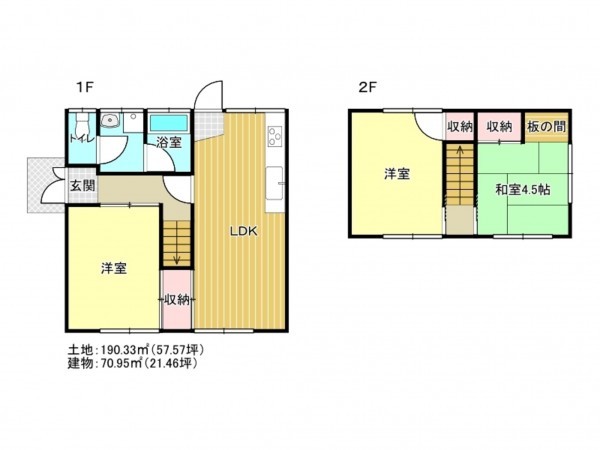 泉南市幡代、中古一戸建ての間取り画像です