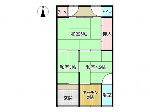 泉南市男里、収益物件/アパートの間取り画像です