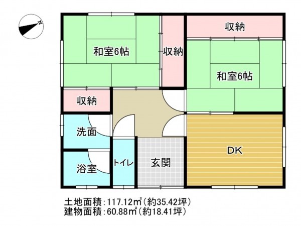 泉南郡岬町淡輪、中古一戸建ての間取り画像です