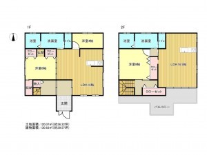 阪南市下出、中古一戸建ての間取り画像です