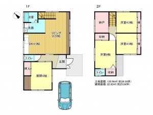 阪南市舞、中古一戸建ての間取り画像です
