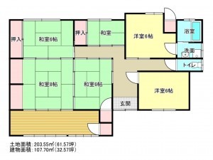 阪南市新町、中古一戸建ての間取り画像です