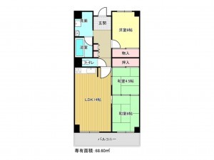 泉南市信達市場、マンションの間取り画像です