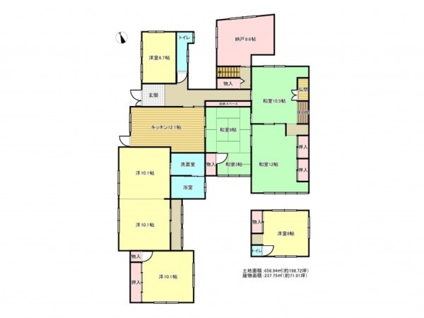 阪南市山中渓、中古一戸建ての間取り画像です