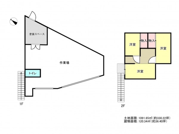 阪南市下出、収益物件/工場の間取り画像です