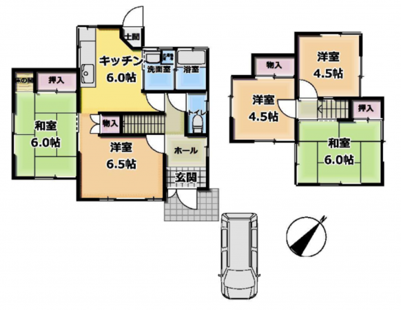 泉南郡岬町深日、中古一戸建ての間取り画像です