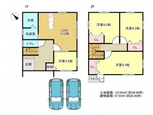 阪南市舞、中古一戸建ての間取り画像です