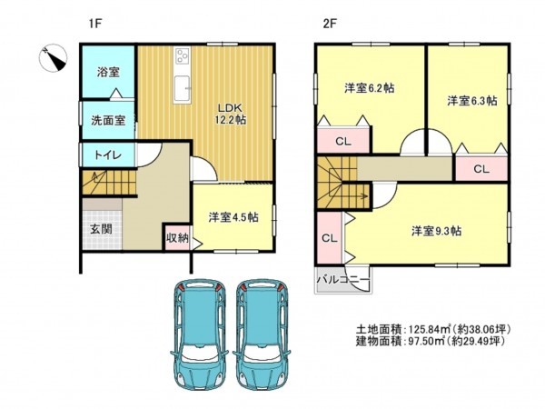 阪南市舞、中古一戸建ての間取り画像です