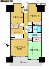 泉南市新家、マンションの間取り画像です