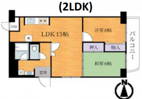 泉南市信達市場、マンションの間取り画像です