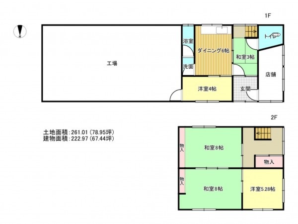 泉南市兎田、収益物件/工場の間取り画像です