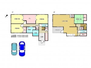 阪南市箱作、中古一戸建ての間取り画像です