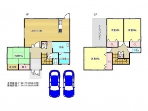 泉南市新家、中古一戸建ての間取り画像です
