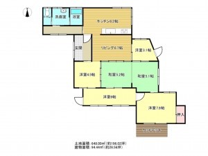 泉南郡岬町淡輪、中古一戸建ての間取り画像です