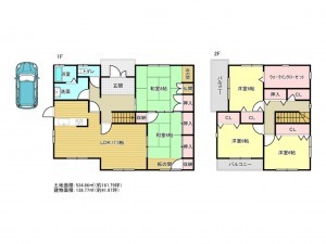 泉南郡岬町深日、中古一戸建ての間取り画像です