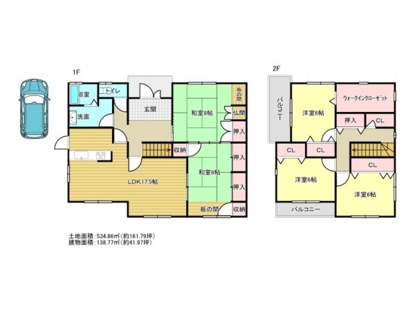 泉南郡岬町深日、中古一戸建ての間取り画像です