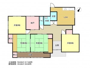 泉南郡岬町淡輪、中古一戸建ての間取り画像です
