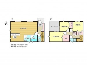 泉南市岡田、新築一戸建ての間取り画像です