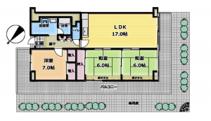 泉南市信達市場、マンションの間取り画像です