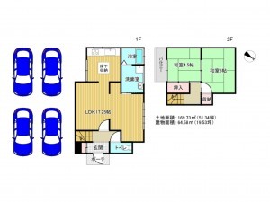 阪南市舞、中古一戸建ての間取り画像です