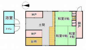 泉南市別所、中古一戸建ての間取り画像です