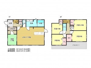 泉南市新家、新築一戸建ての間取り画像です