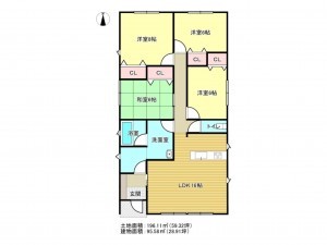 阪南市自然田、新築一戸建ての間取り画像です
