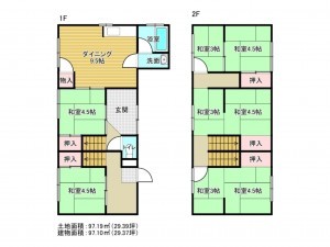 泉南郡岬町深日、中古一戸建ての間取り画像です