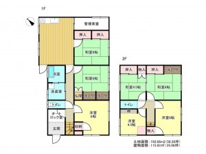 阪南市舞、中古一戸建ての間取り画像です