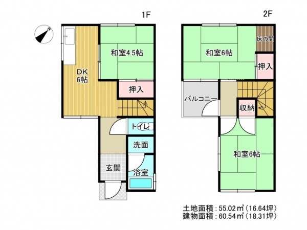 泉南市信達牧野、中古一戸建ての間取り画像です