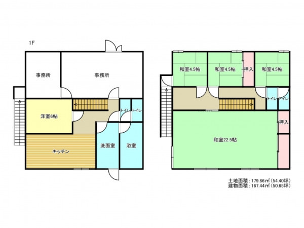 泉南郡岬町深日、収益物件/店舗付住宅の間取り画像です