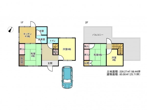泉南郡岬町淡輪、中古一戸建ての間取り画像です