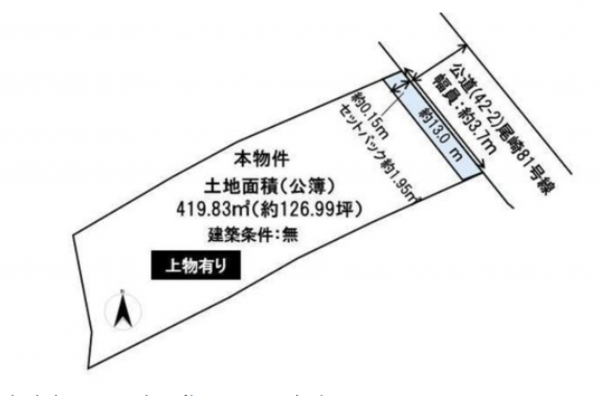 阪南市尾崎町、土地の間取り画像です