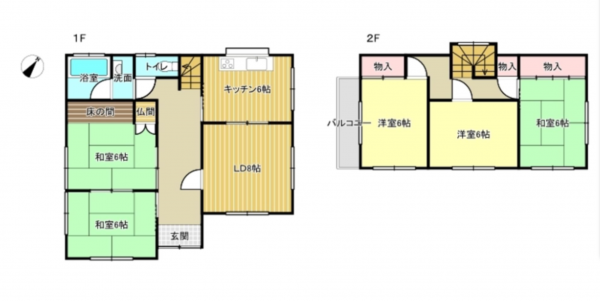 阪南市さつき台、中古一戸建ての間取り画像です