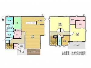 泉南郡岬町深日、中古一戸建ての間取り画像です