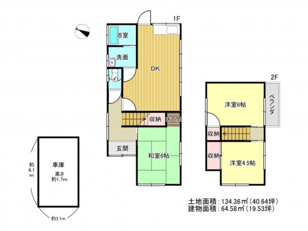 阪南市舞、中古一戸建ての間取り画像です
