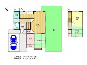 泉南市新家、中古一戸建ての間取り画像です