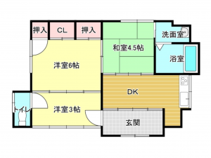 泉南郡岬町深日、中古一戸建ての間取り画像です